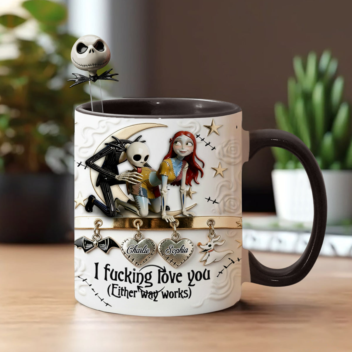 I Love You - Personalized Nightmare Set Accent Mug with Acrylic Stirrers