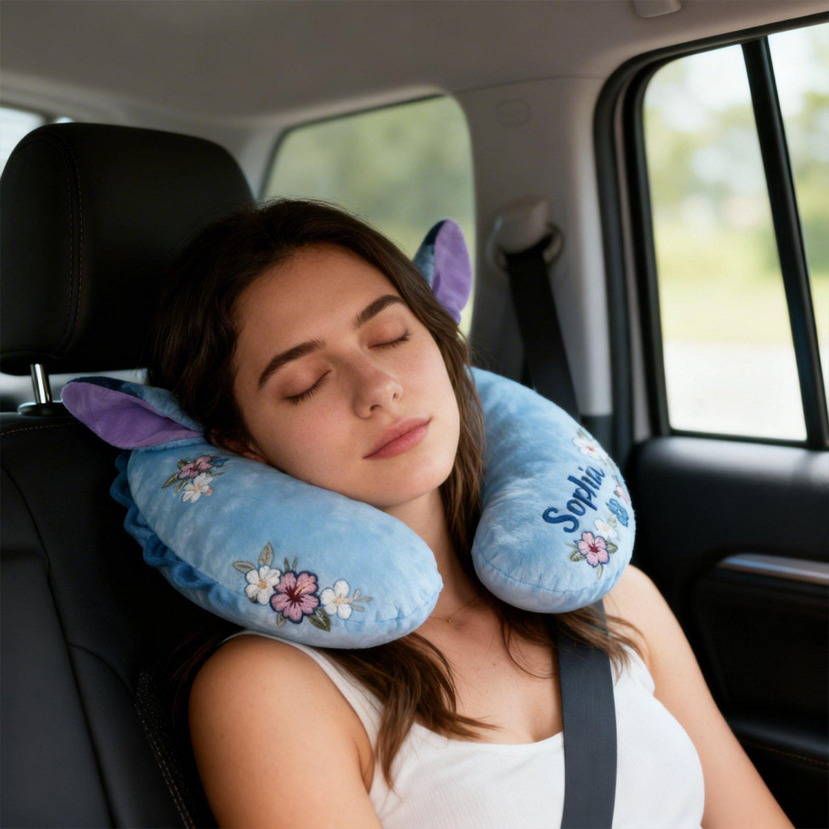 Blue Monster Travel Gift - Personalized Ohana Premium Faux Fur Pillow