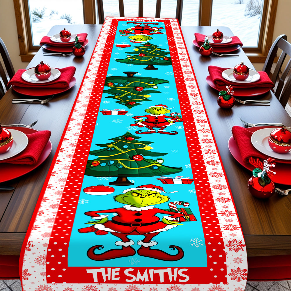 Merry Christmas - Personalized Family Table Runner