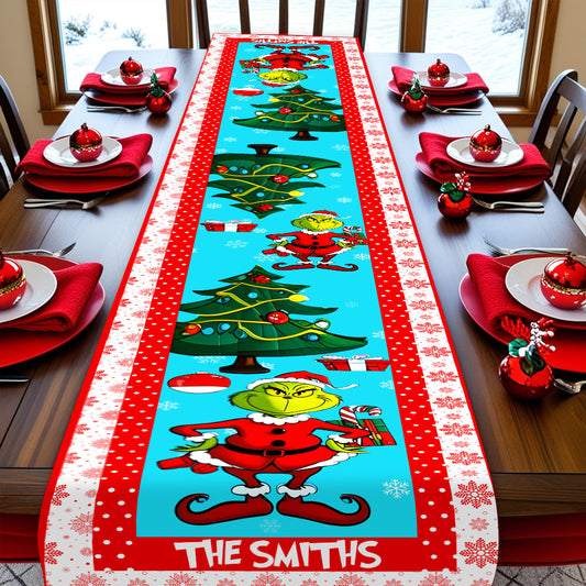 Merry Christmas - Personalized Family Table Runner