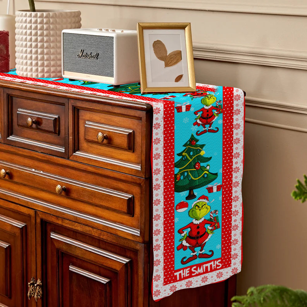 Merry Christmas - Personalized Family Table Runner