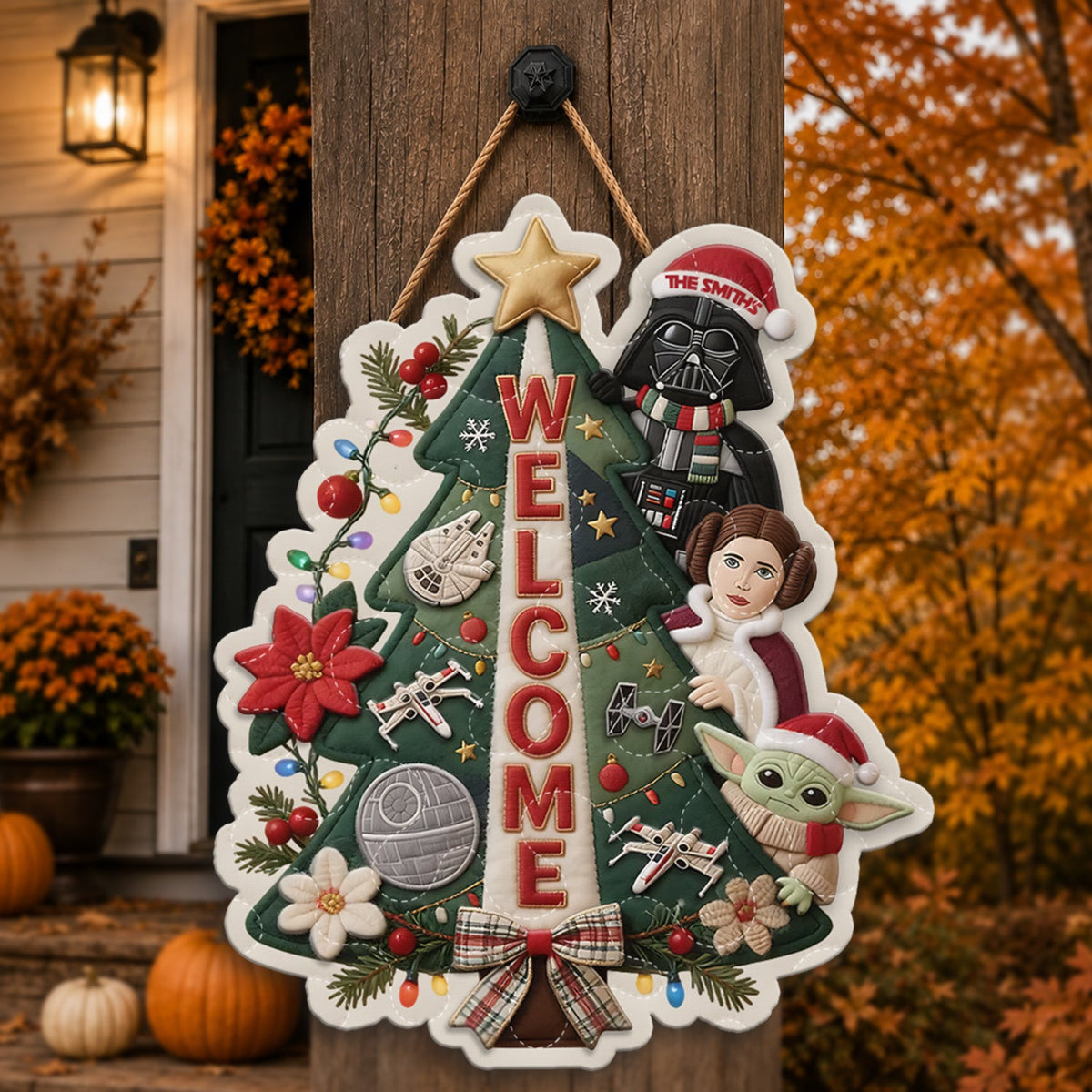 May The Magic Be With You - Personalized The Force Quilted Door Hanger