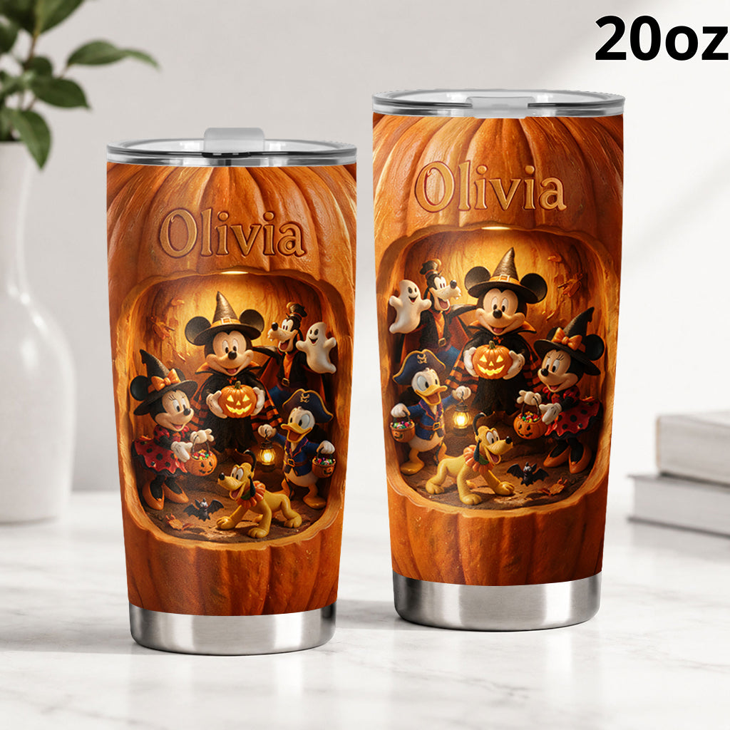 Cute Cartoon Friends Halloween Pumpkin - Personalized Mouse Tumbler