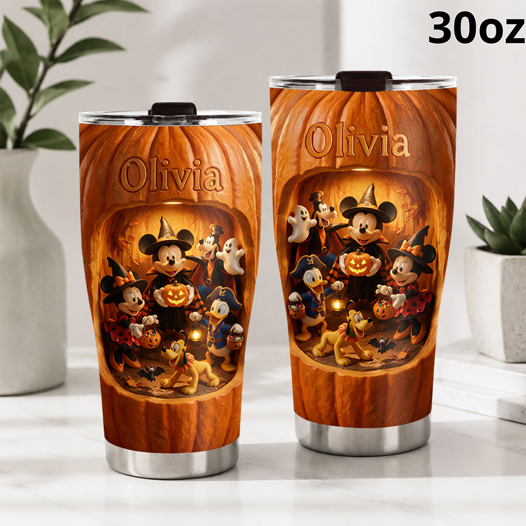 Cute Cartoon Friends Halloween Pumpkin - Personalized Mouse Tumbler