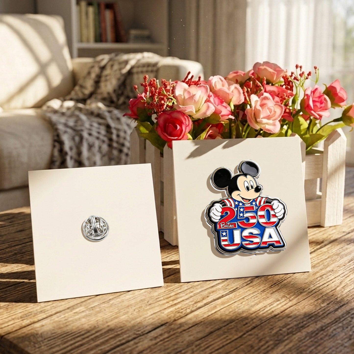 250 USA - Personalized Mouse 3D Embossed Enamel Pin