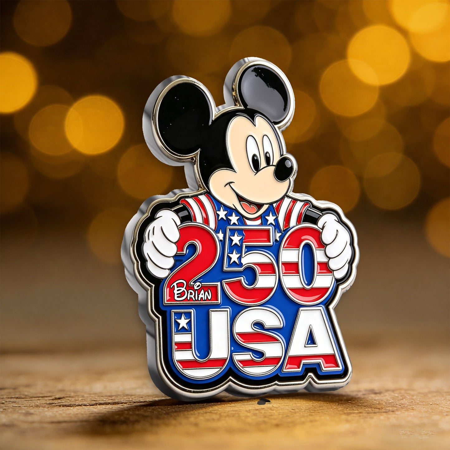 250 USA - Personalized Mouse 3D Embossed Enamel Pin