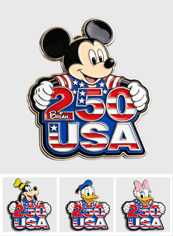 250 USA - Personalized Mouse 3D Embossed Enamel Pin