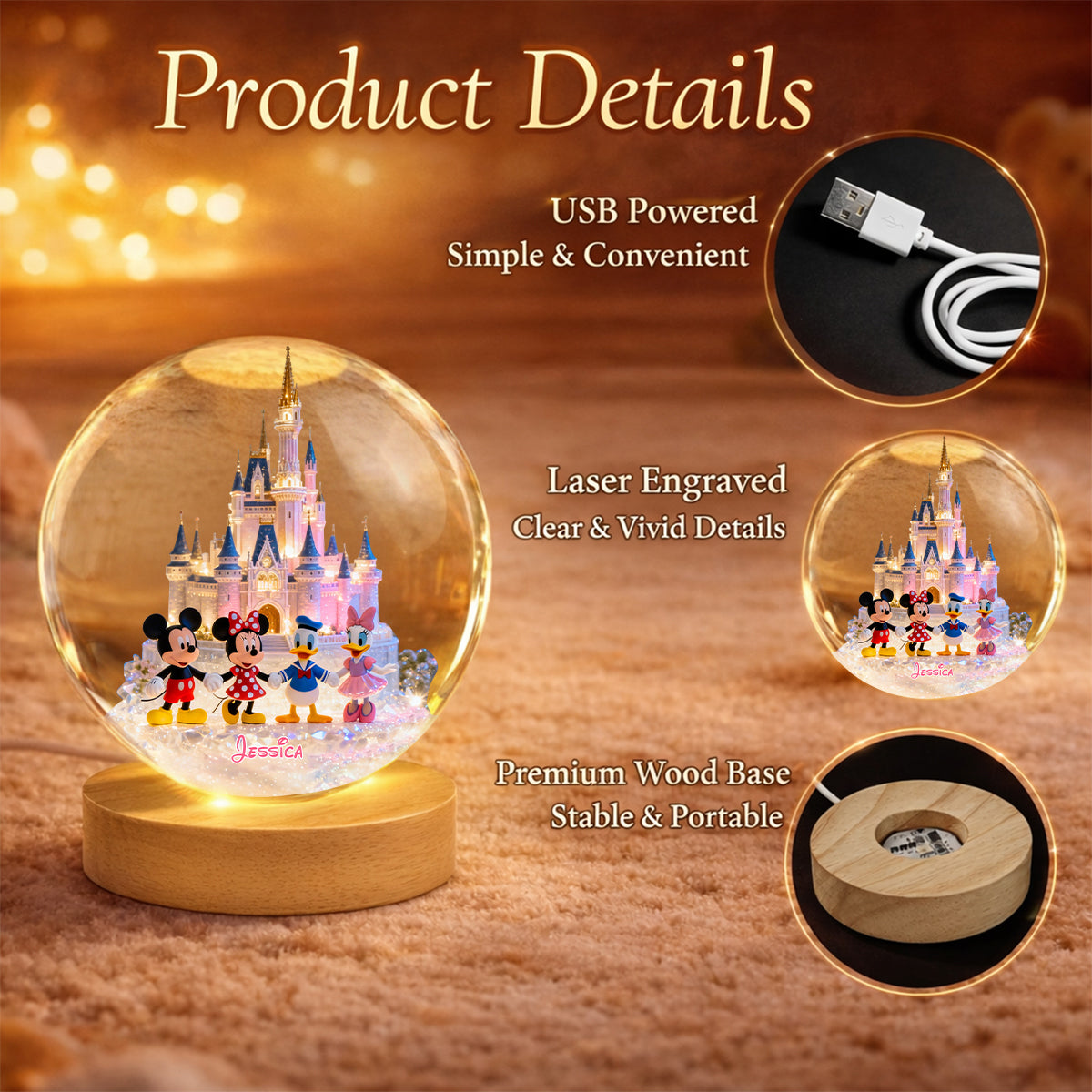 Magic Friends - Personalized Mouse Crystal Ball Night Light
