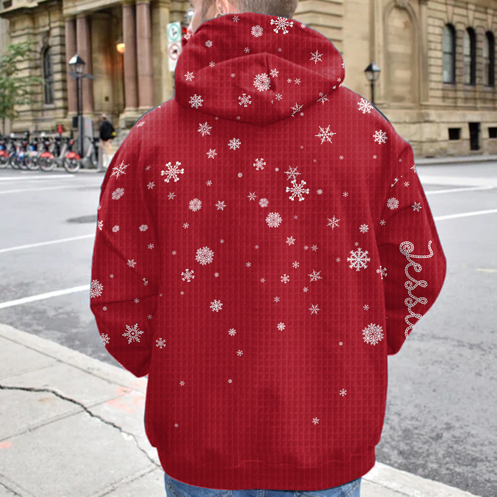 Merry Christmas - Personalized Waffle Hoodie