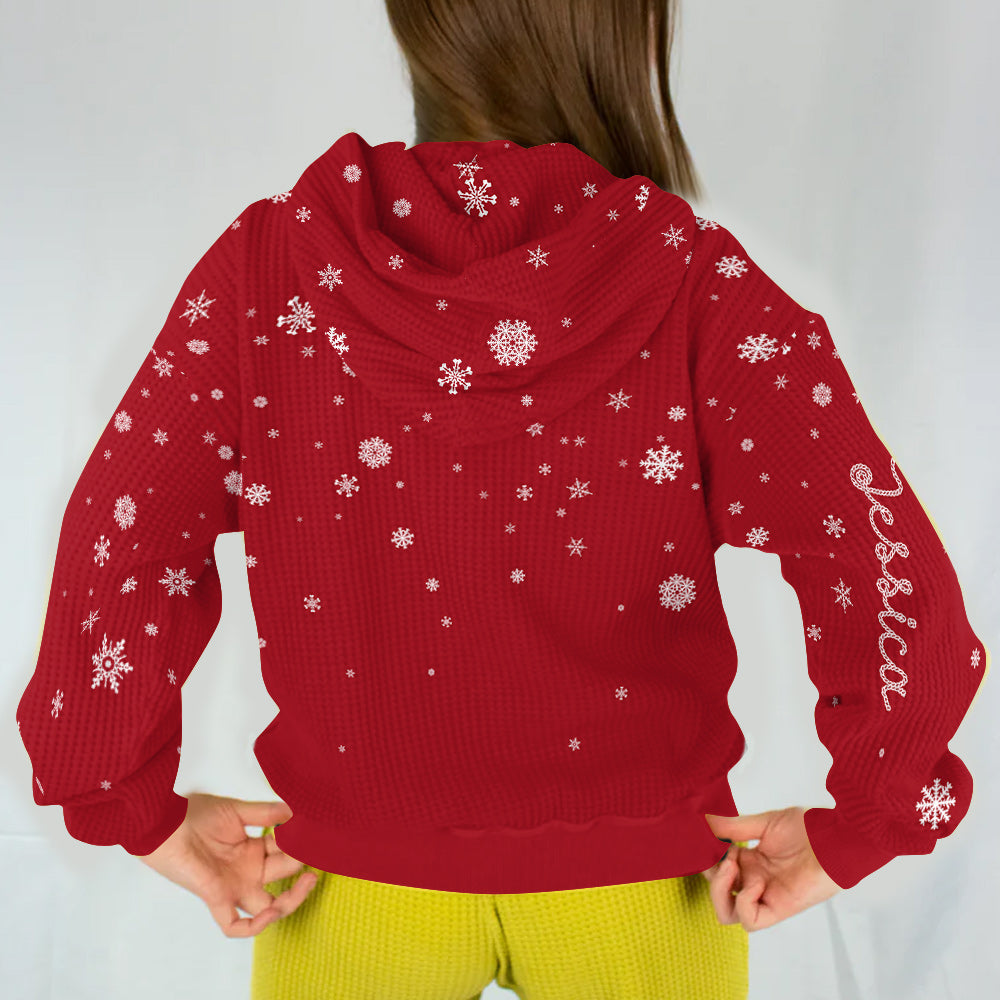 Merry Christmas - Personalized Waffle Hoodie