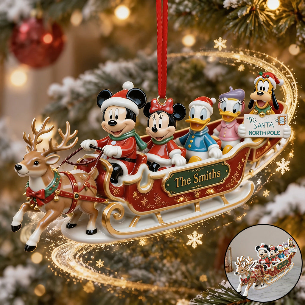 Christmas Decor, Magical Mouse Family - Personalized Mouse Premium 3D Ornament