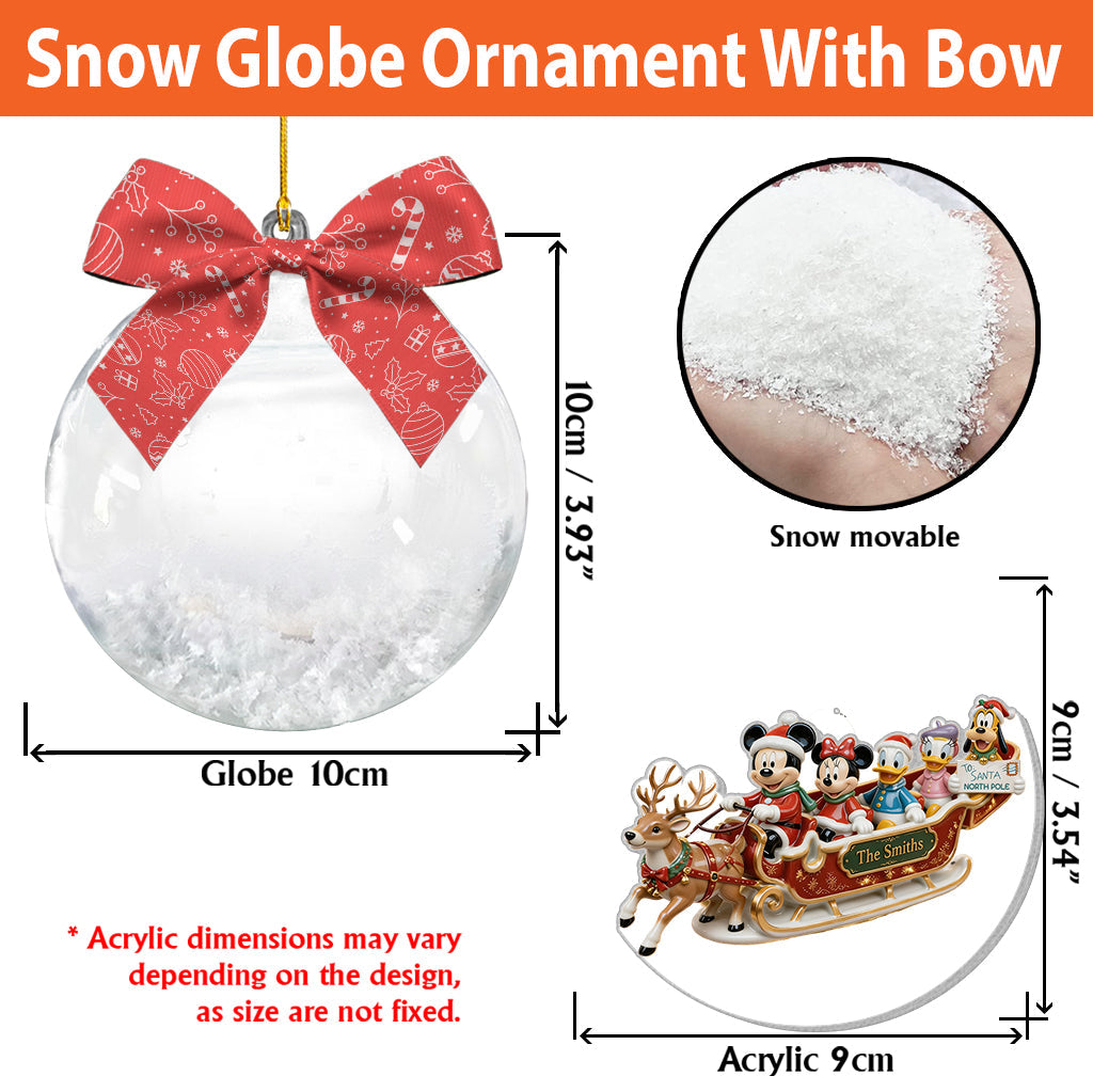 Christmas Decor, Magical Mouse Family - Personalized Mouse Premium 3D Ornament