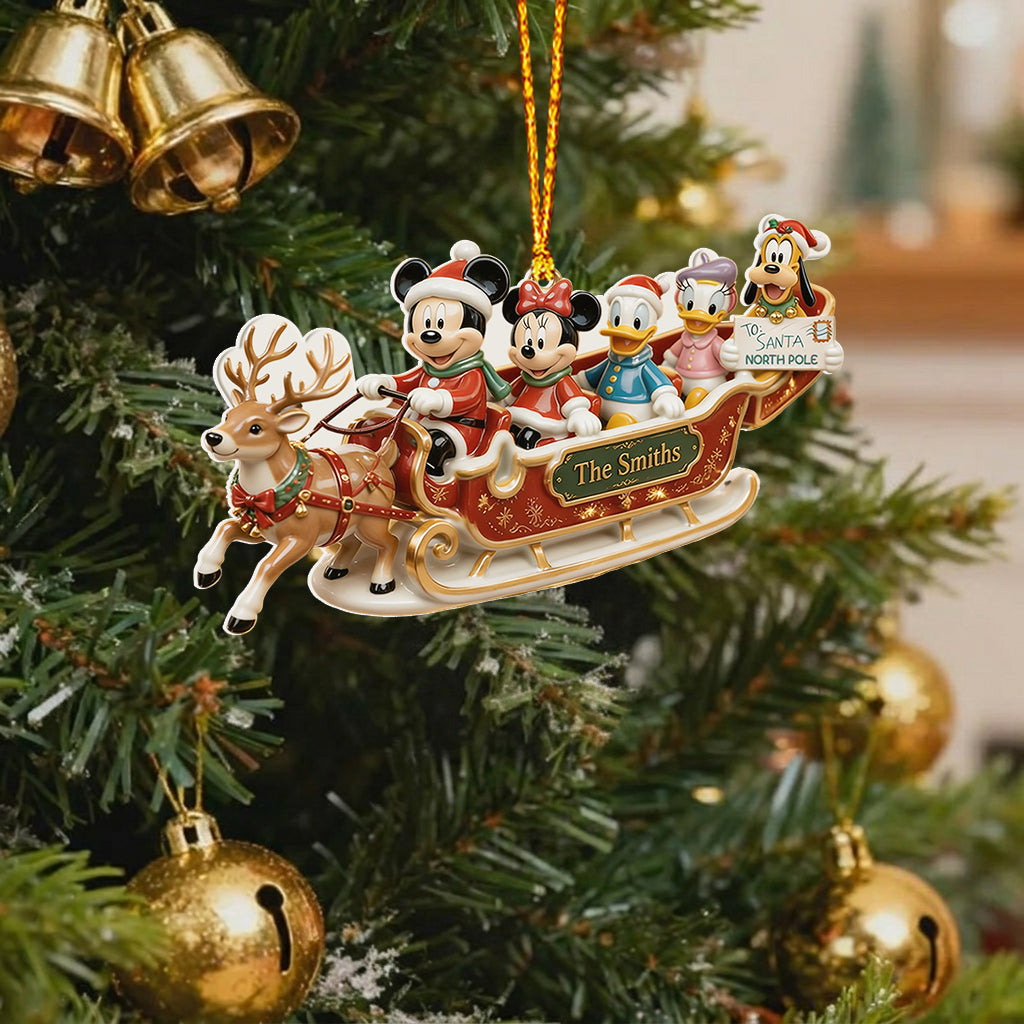 Christmas Decor, Magical Mouse Family - Personalized Mouse Premium 3D Ornament