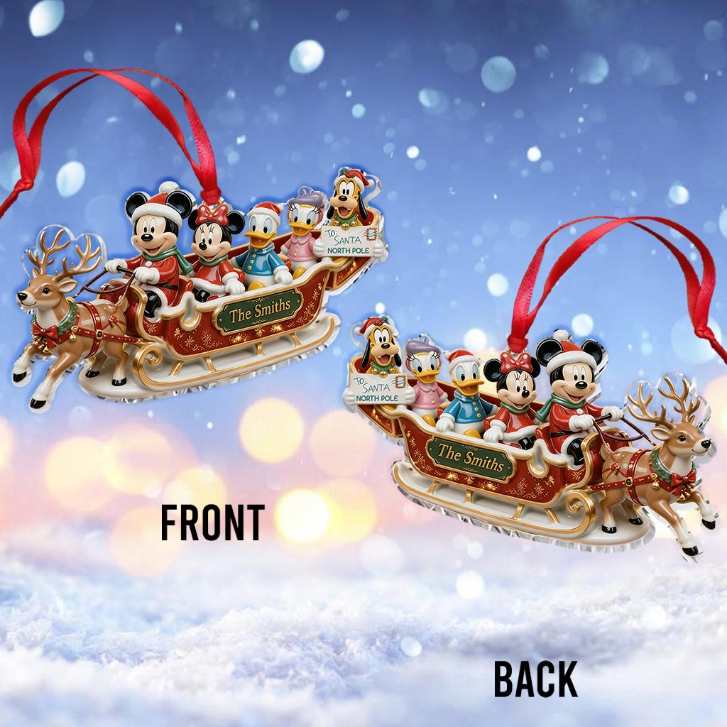 Christmas Decor, Magical Mouse Family - Personalized Mouse Premium 3D Ornament