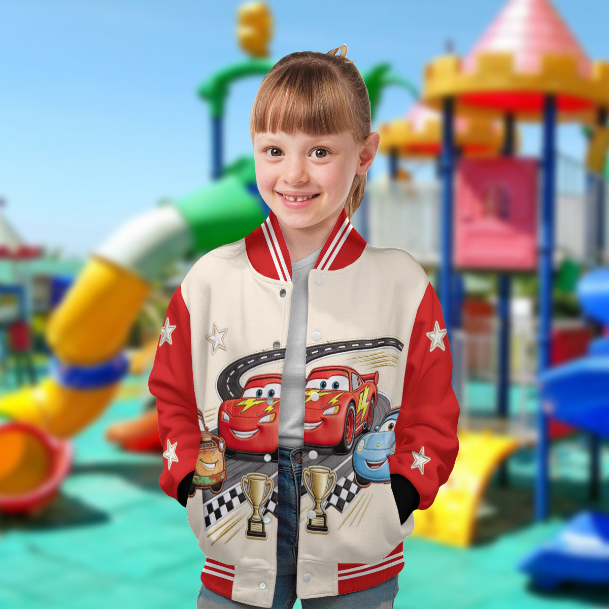 Cars Kid Friends - Personalized Racing Lover Varsity Jacket