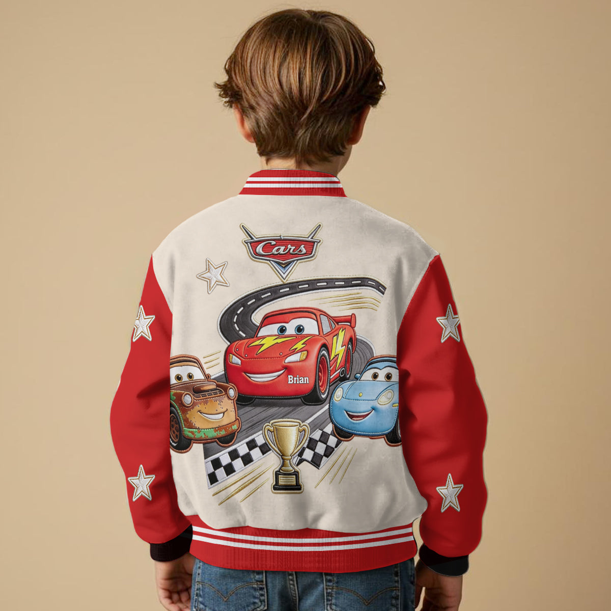 Cars Kid Friends - Personalized Racing Lover Varsity Jacket