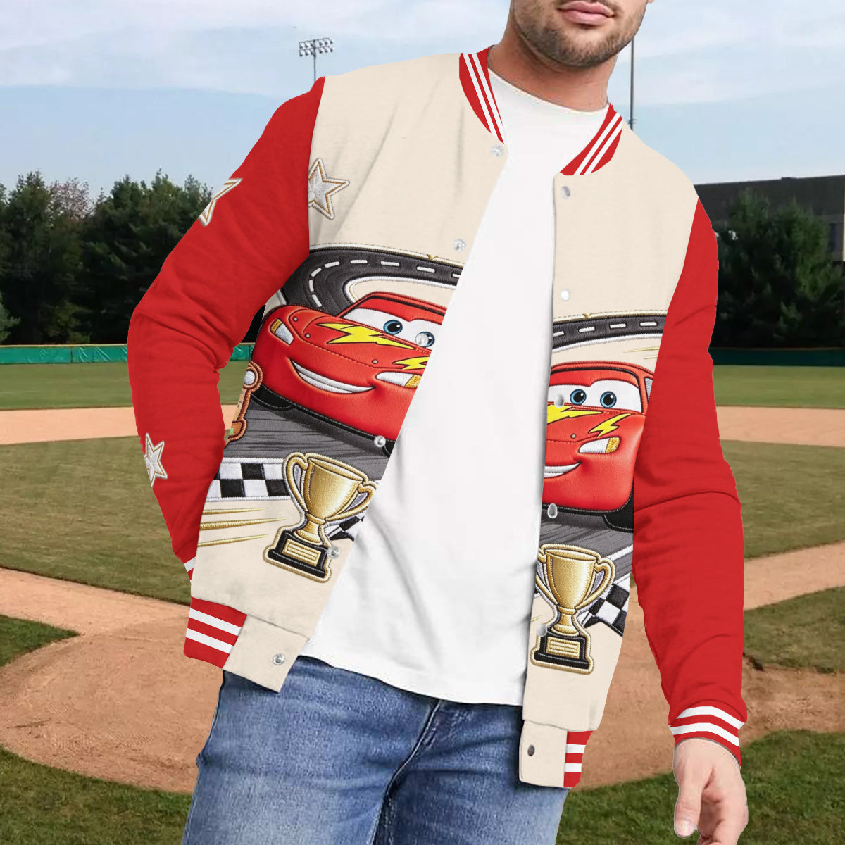 Cars Kid Friends - Personalized Racing Lover Varsity Jacket