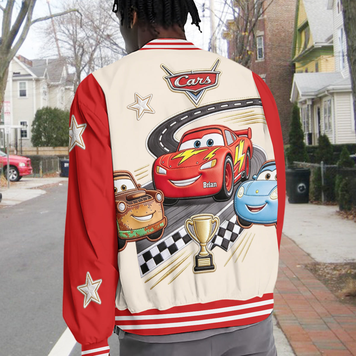 Cars Kid Friends - Personalized Racing Lover Varsity Jacket