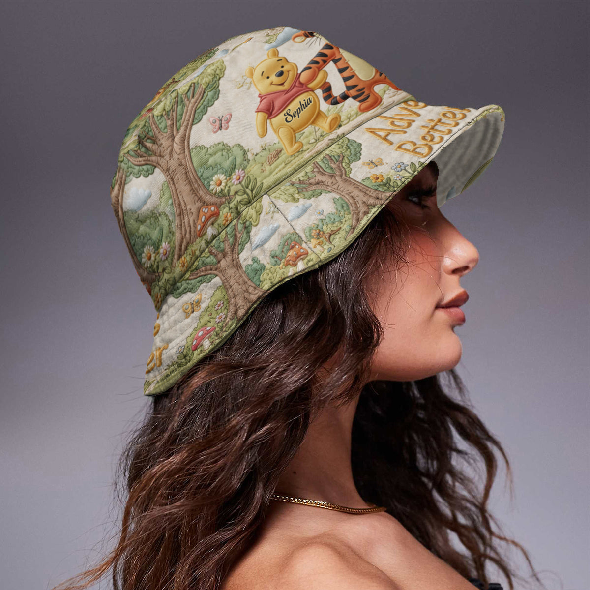 Adventure Is Better Together - Personalized Yellow Bear Bucket Hat