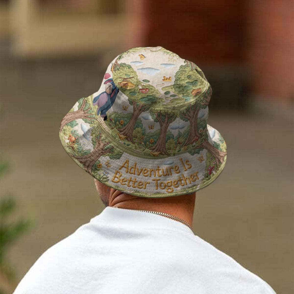 Adventure Is Better Together - Personalized Yellow Bear Bucket Hat