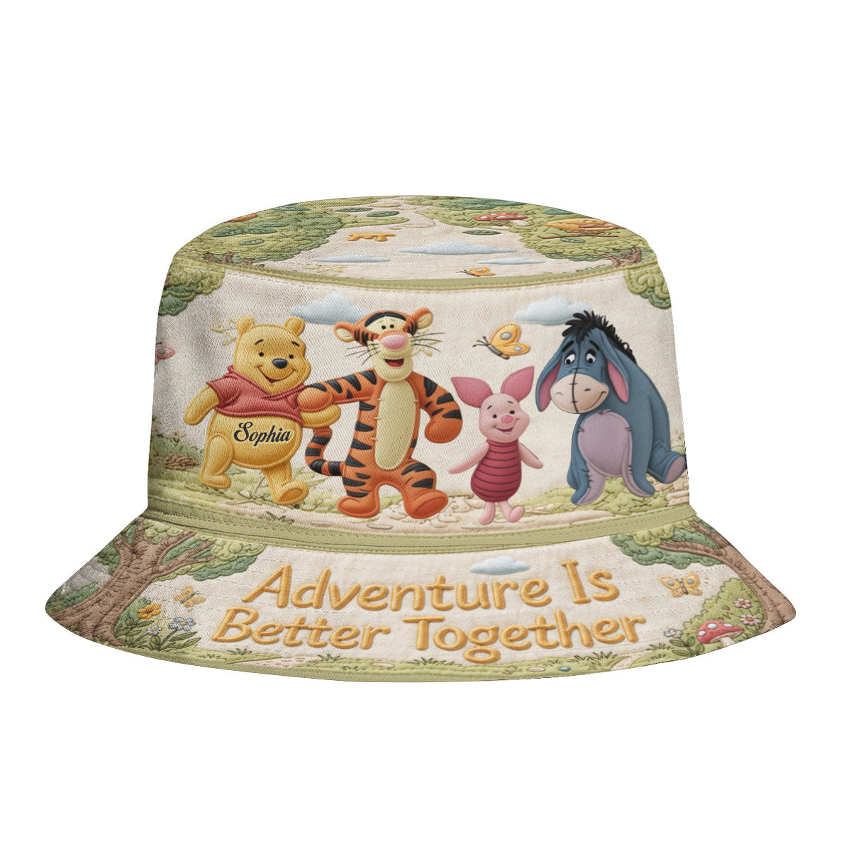 Adventure Is Better Together - Personalized Yellow Bear Bucket Hat