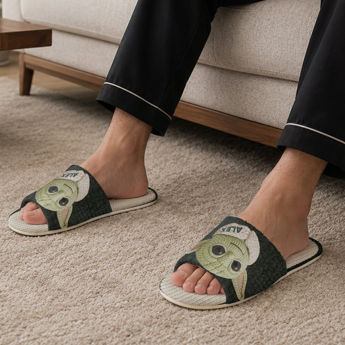 Cute Galaxy Character - Personalized The Force Open-Toe Slippers