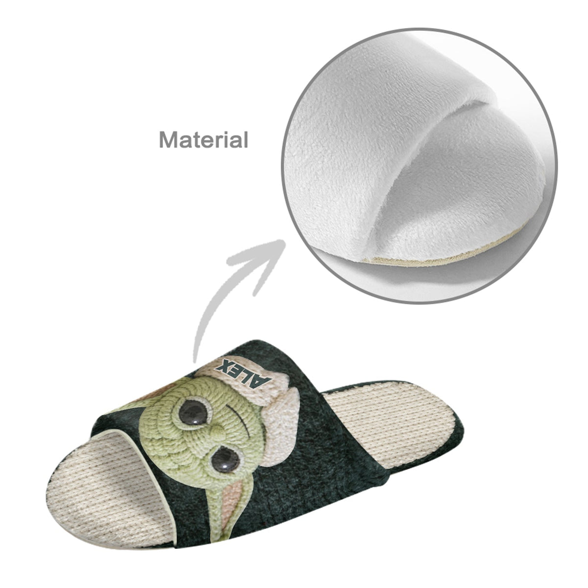 Cute Galaxy Character - Personalized The Force Open-Toe Slippers