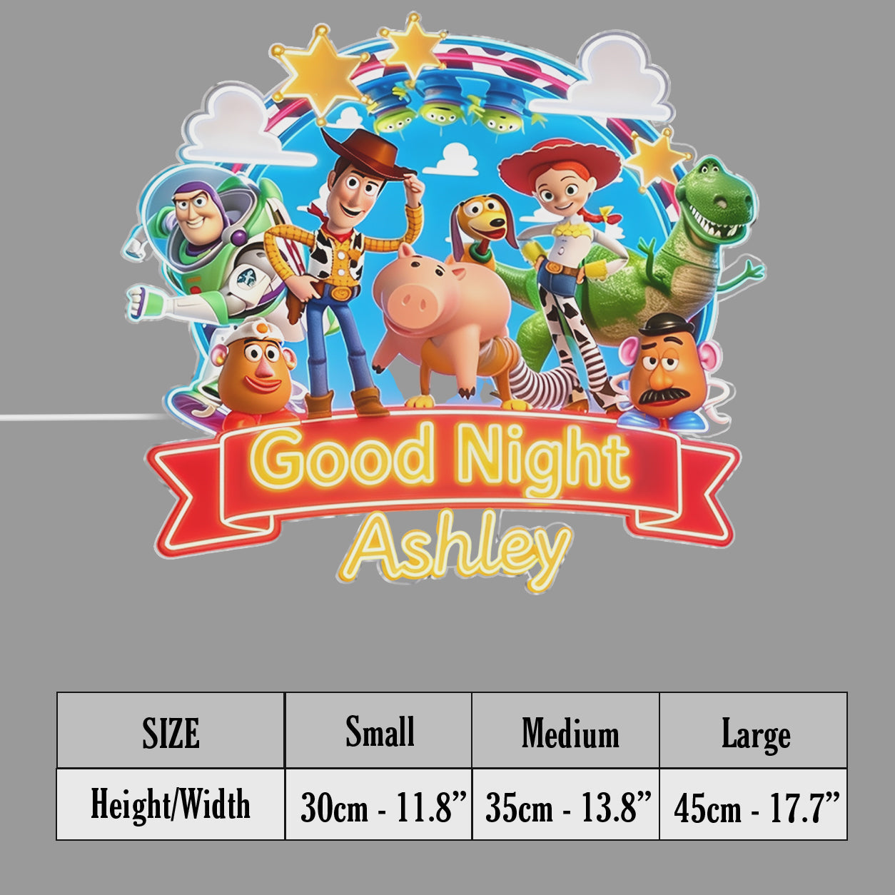 The Story Of The Toys, Happy Birthday - Personalized Movie For Kids Neon LED Light Sign