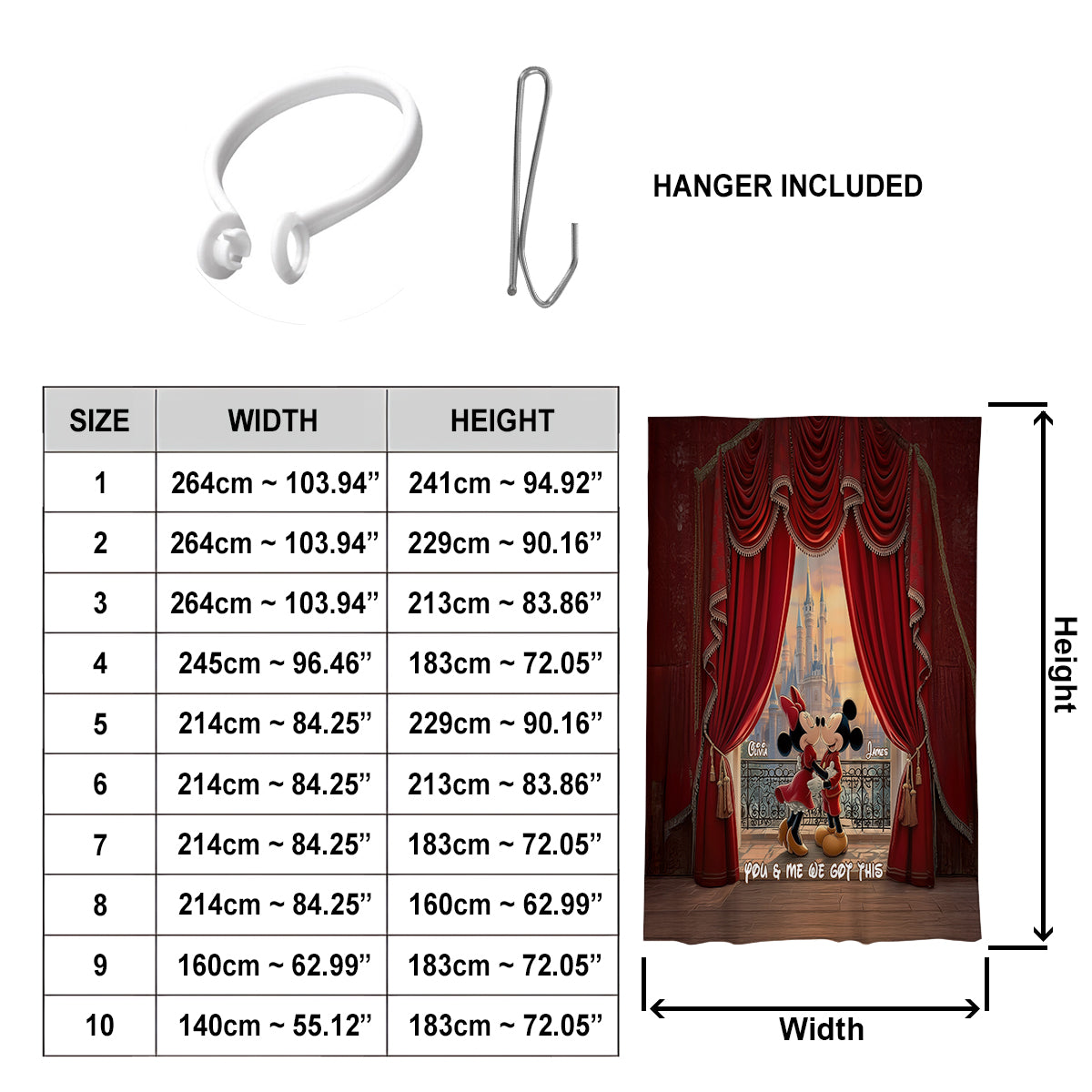 You & Me We Got This - Personalized Mouse Blackout Window Curtain/ Drapes Set