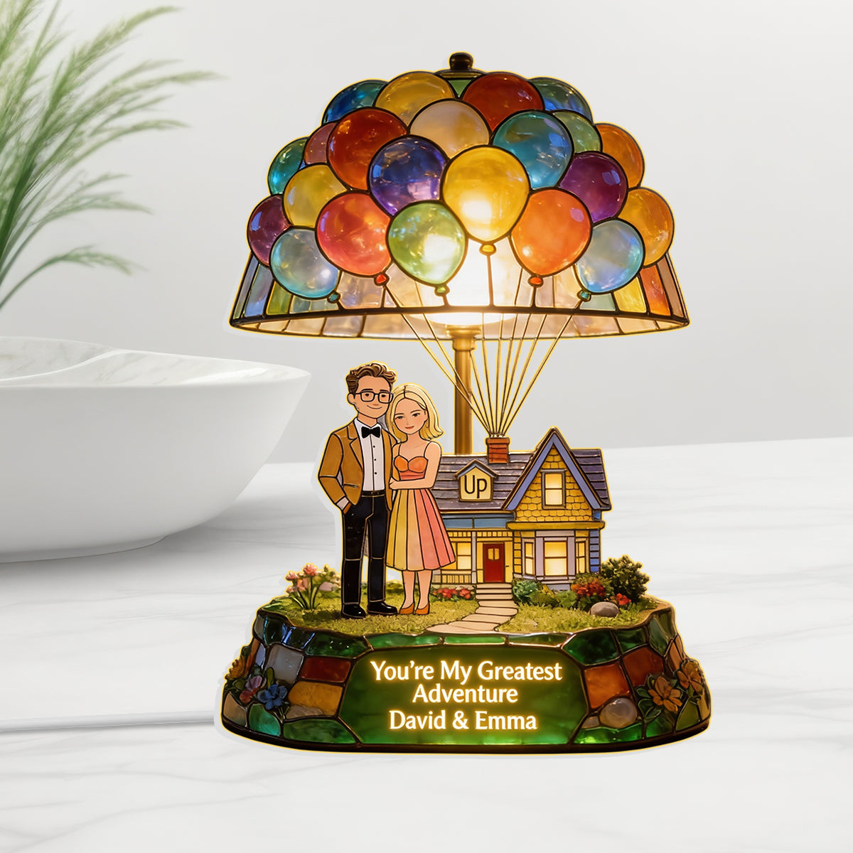Custom Any Photo My Greatest Adventure - Personalized Up Movie Couple Acrylic LED Night Light