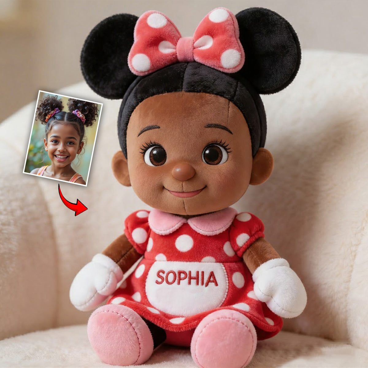 Custom Any Photo - Personalized Kid Premium Faux Fur Pillow