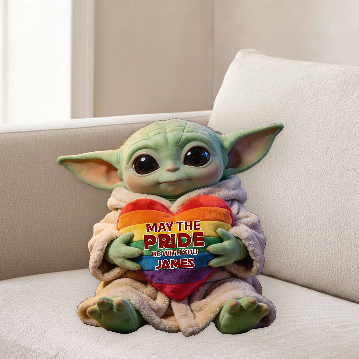 May The Pride Be With You - Personalized LGBT Support Premium Faux Fur Pillow