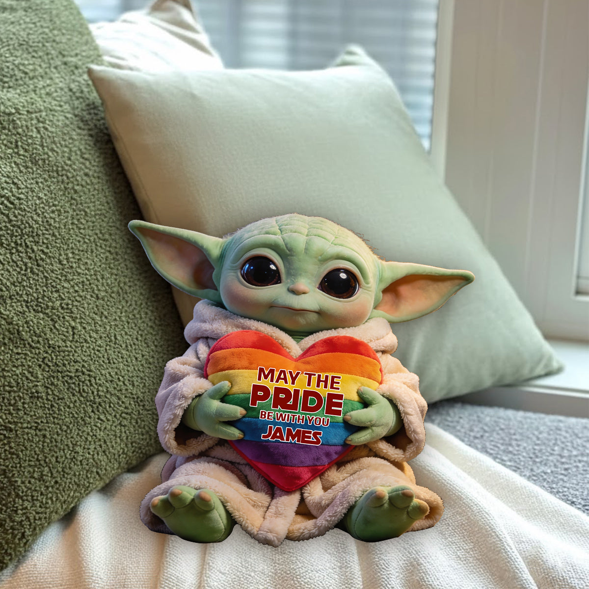 May The Pride Be With You - Personalized LGBT Support Premium Faux Fur Pillow