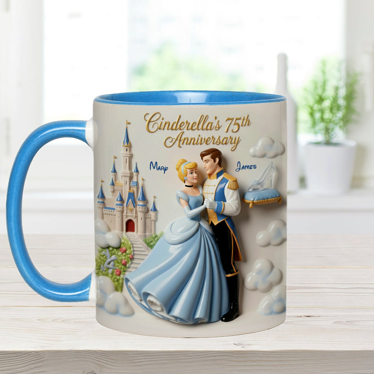 Cinderela Princess - Personalized Couple Set Accent Mug with Acrylic Stirrers