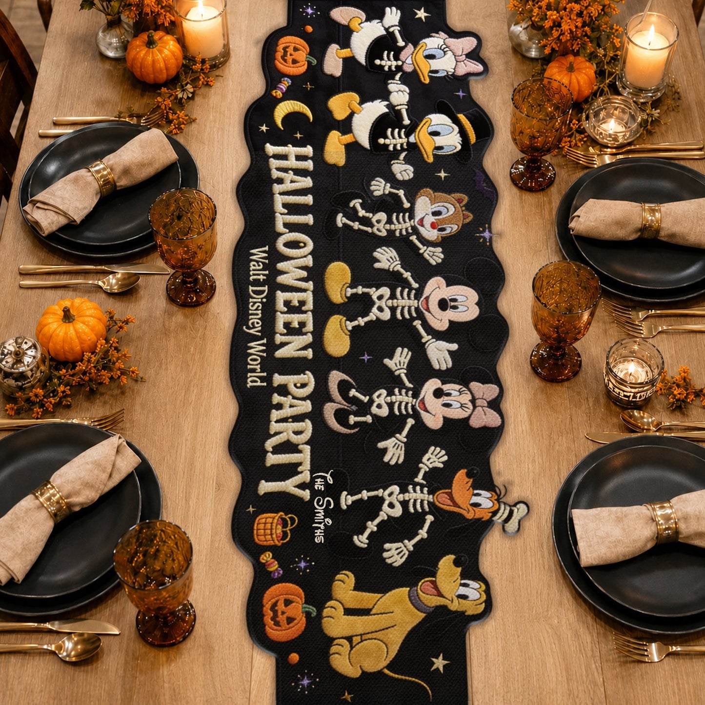 Spooky Halloween Friends - Personalized Mouse Custom Shape Table Runner