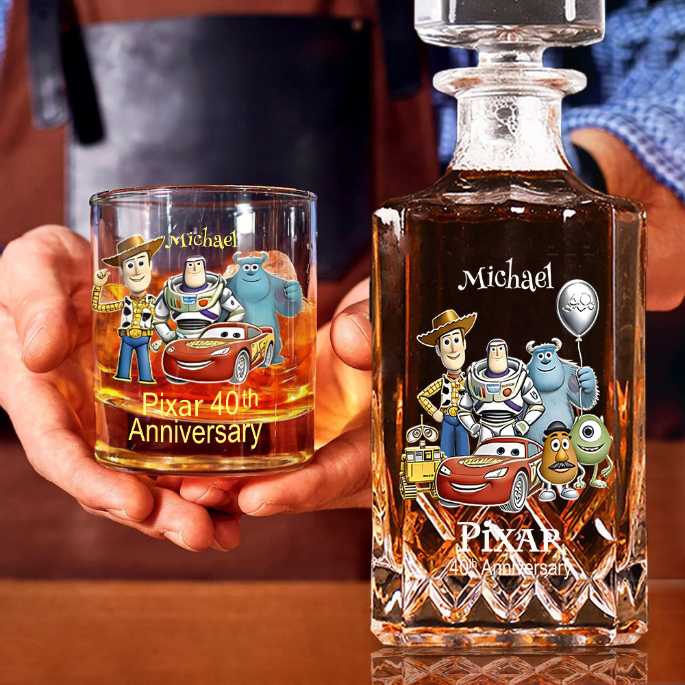 40th Anniversary - Personalized Animation Movie Whiskey Decanter Set