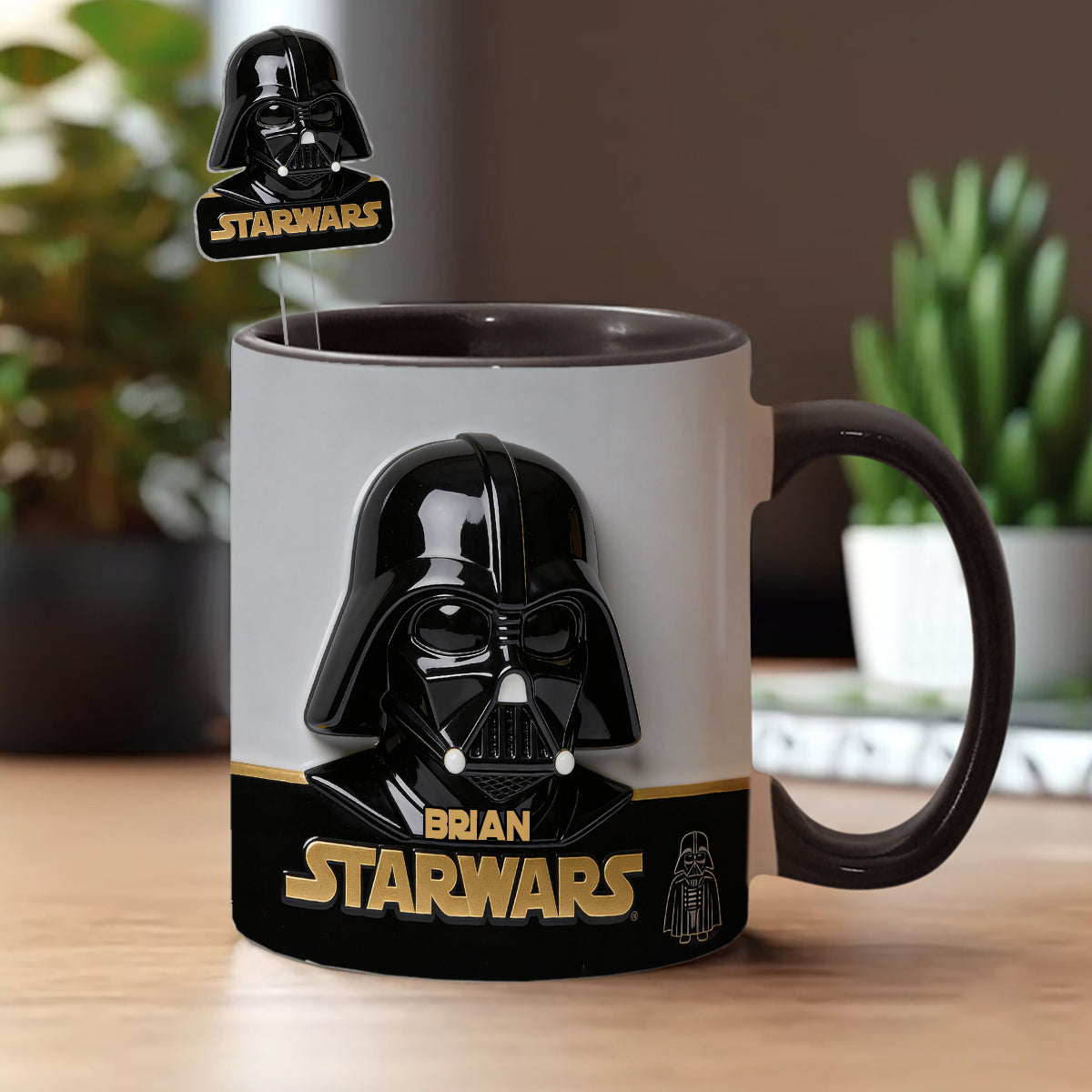 Join The Dark Side - Personalized The Force Set Accent Mug with Acrylic Stirrers