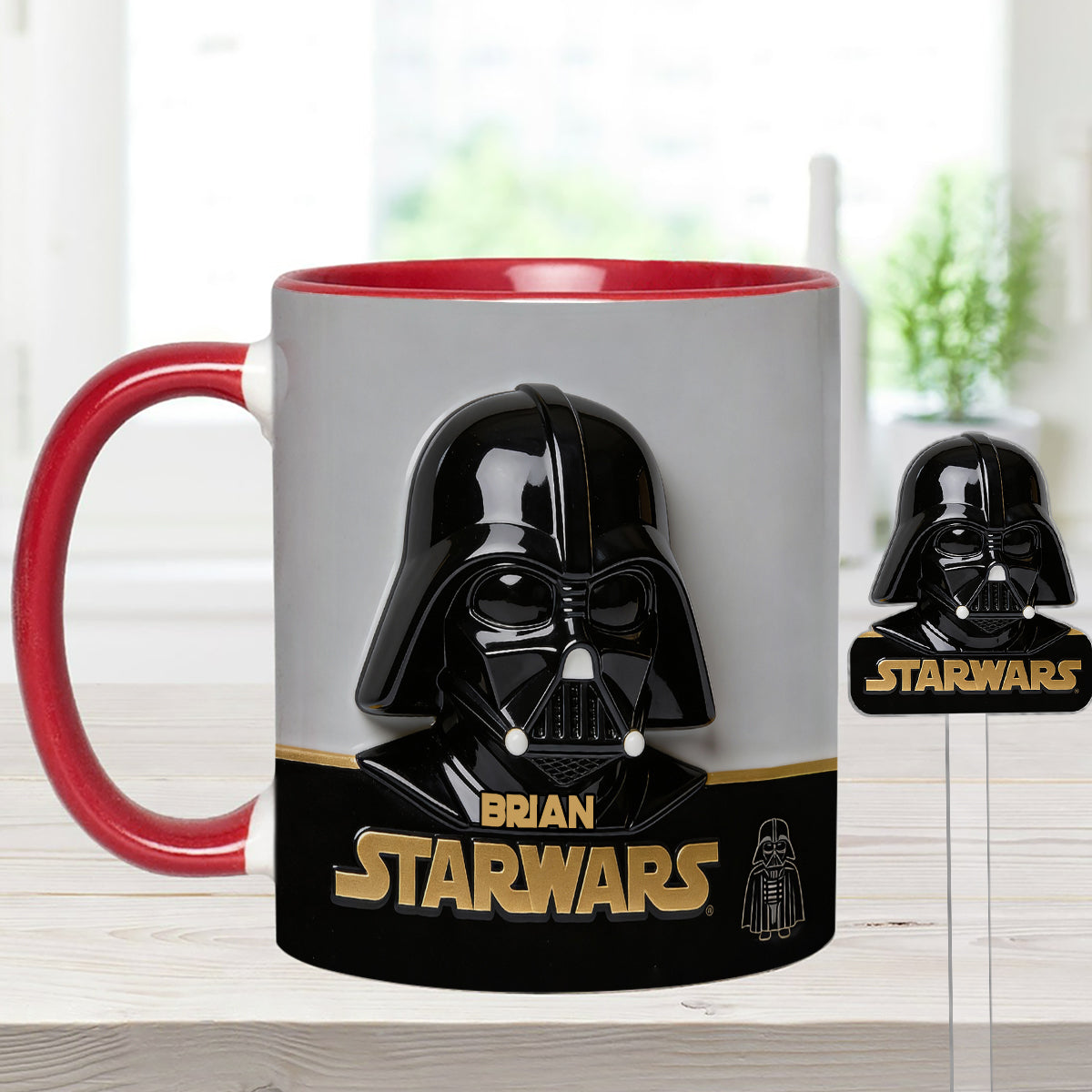 Join The Dark Side - Personalized The Force Set Accent Mug with Acrylic Stirrers