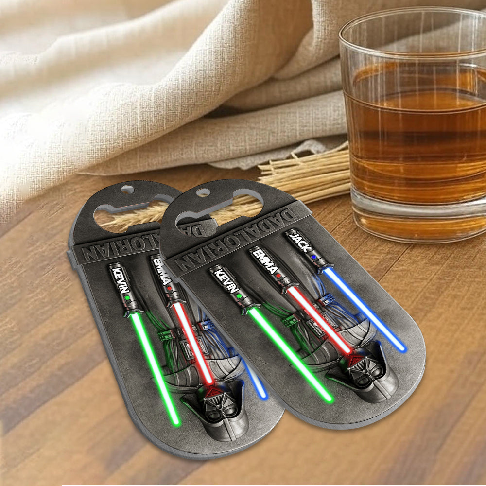 Dadalorian Gift for Dad, Grandpa - Personalized The Force Bottle Opener