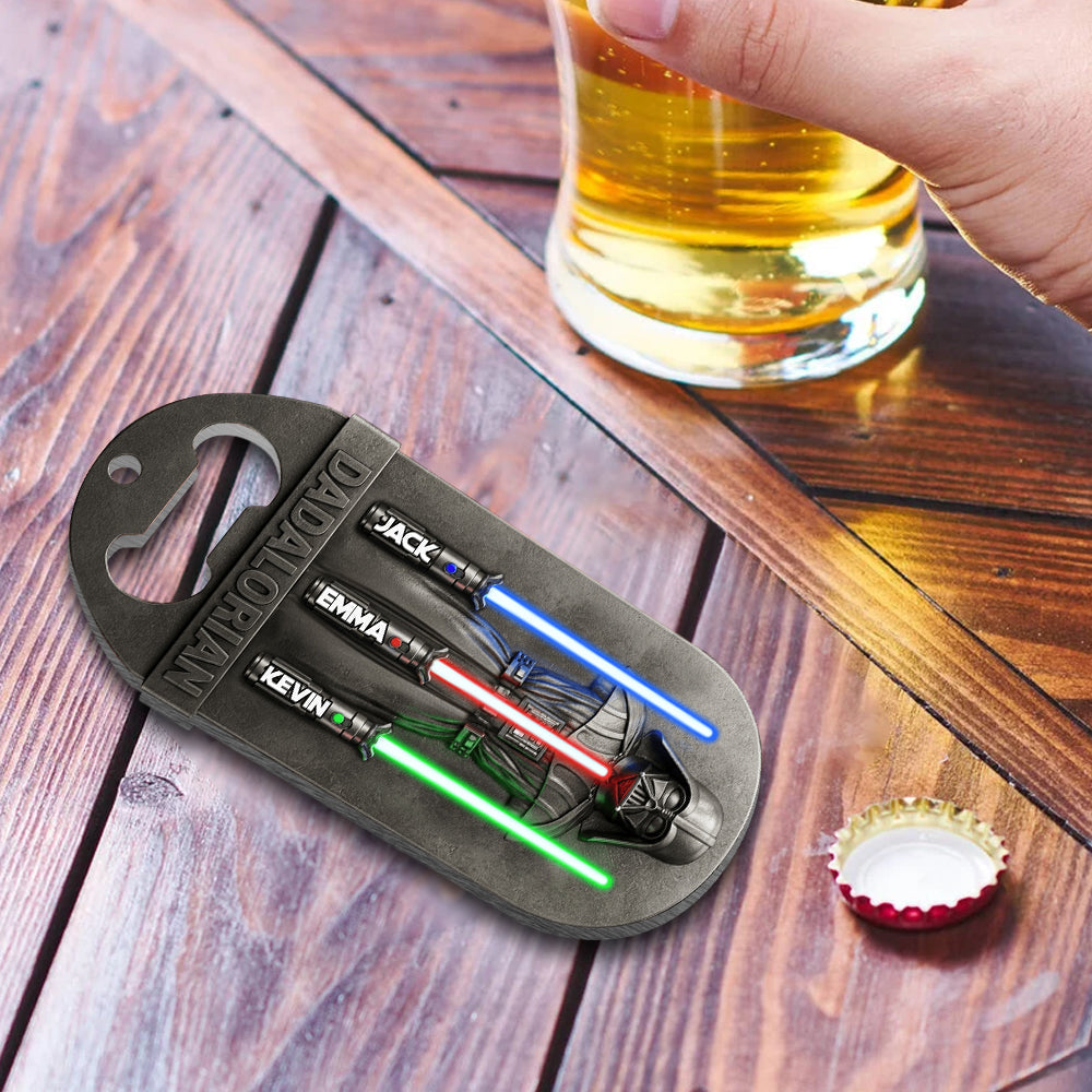 Dadalorian Gift for Dad, Grandpa - Personalized The Force Bottle Opener