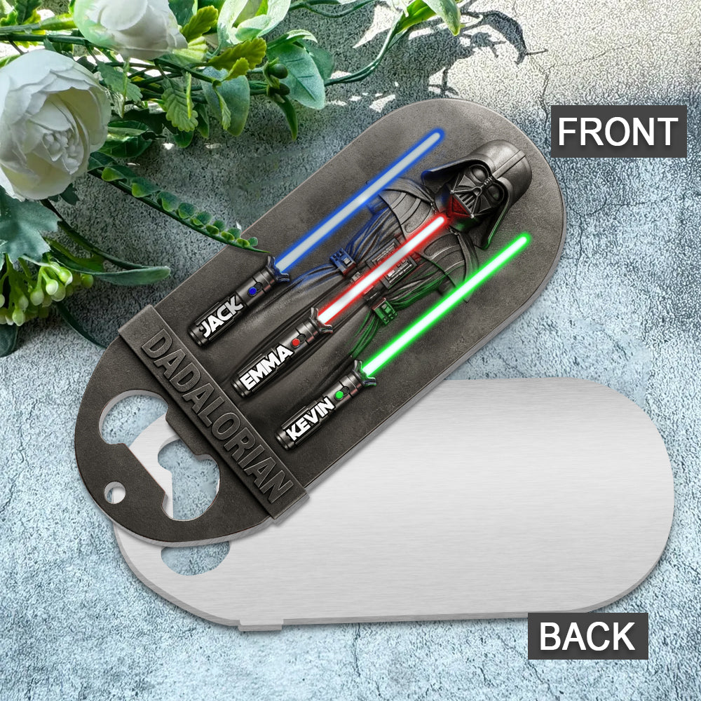 Dadalorian Gift for Dad, Grandpa - Personalized The Force Bottle Opener
