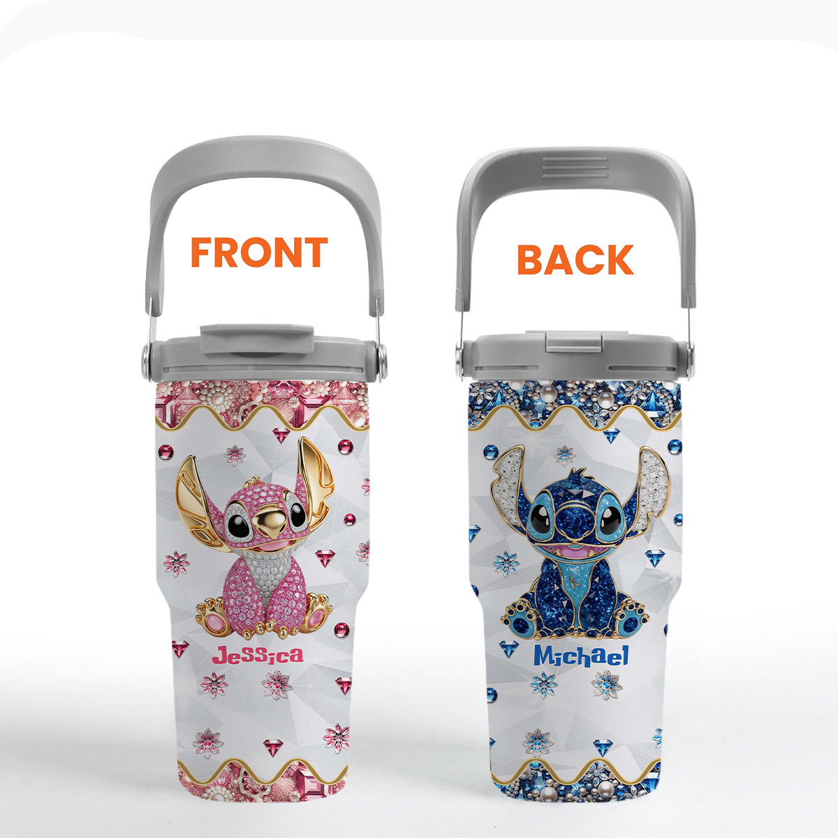 Ohana Means Family - Personalized Ohana Tumbler With Grip Handle