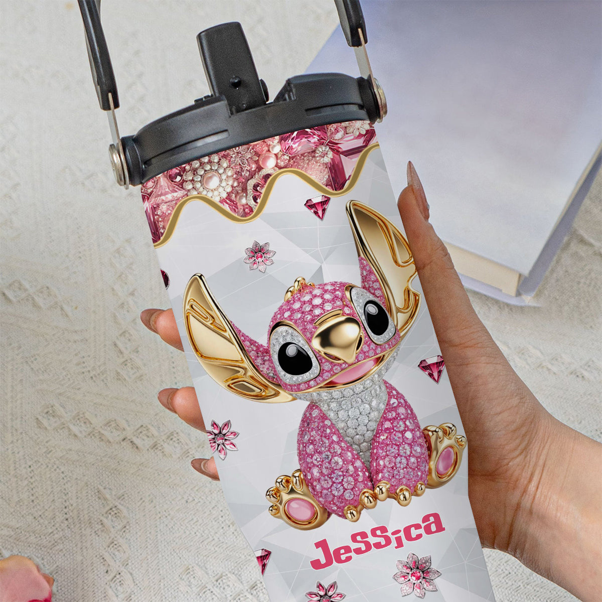 Ohana Means Family - Personalized Ohana Tumbler With Grip Handle