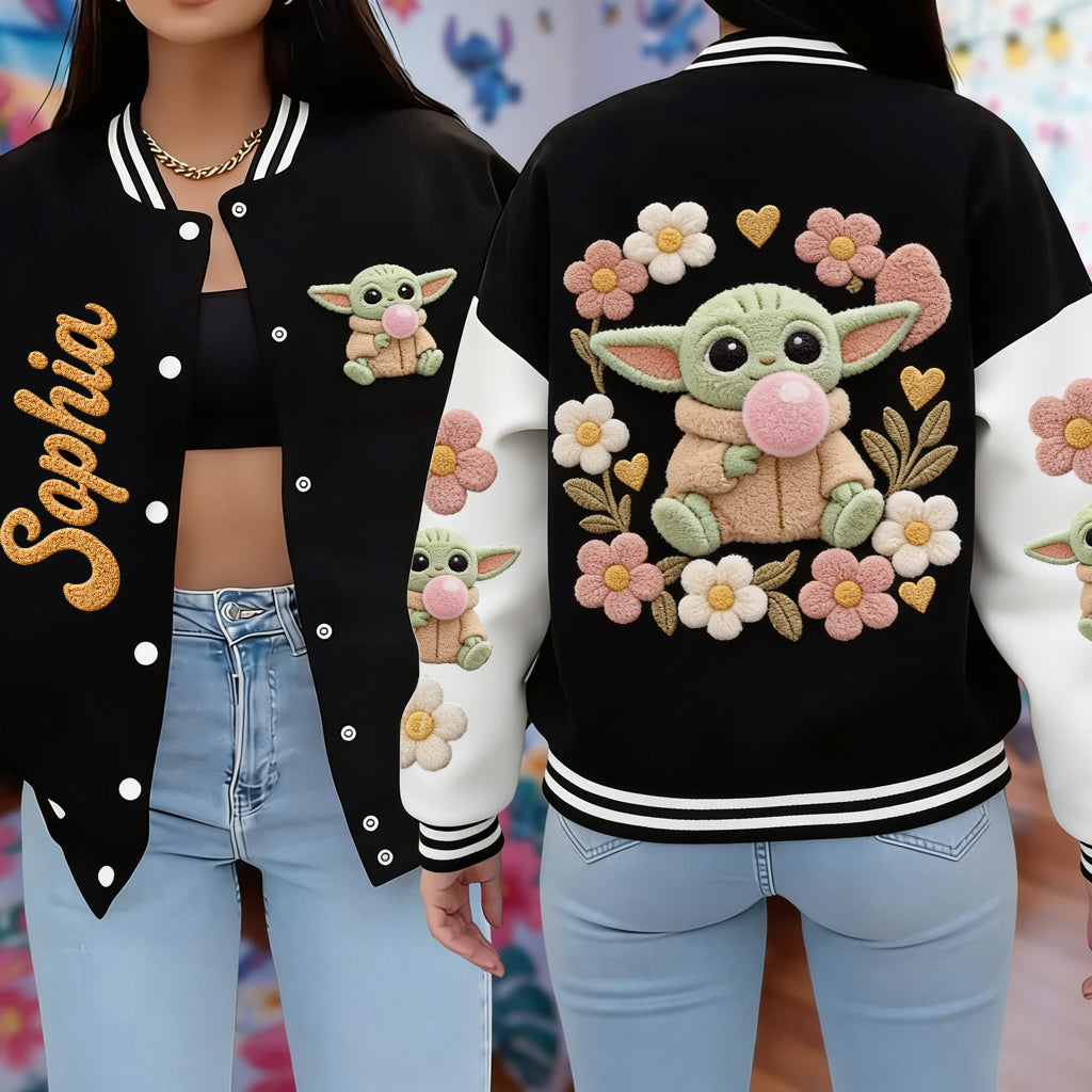 May The Cute Be With You - Personalized The Force Varsity Jacket