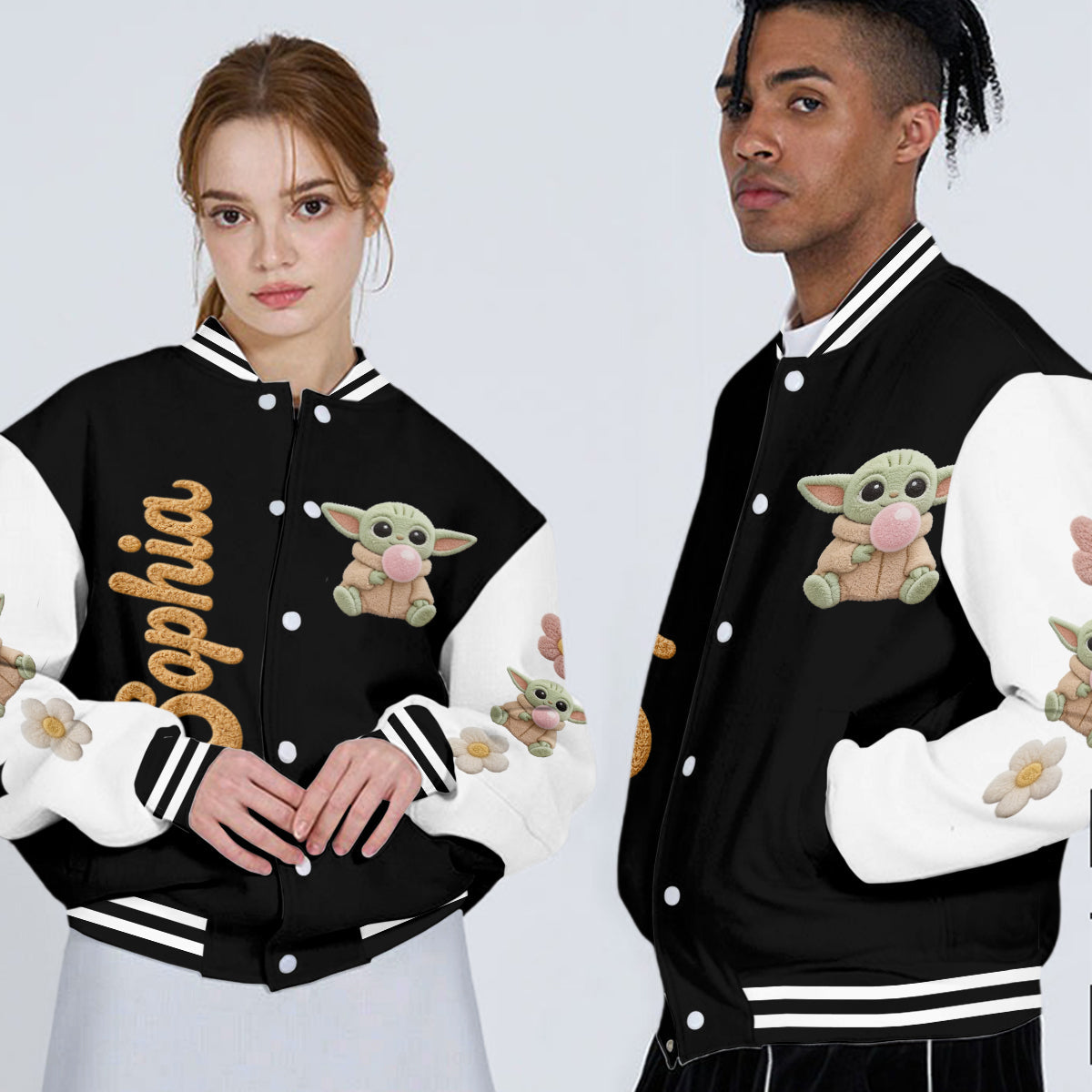 May The Cute Be With You - Personalized The Force Varsity Jacket
