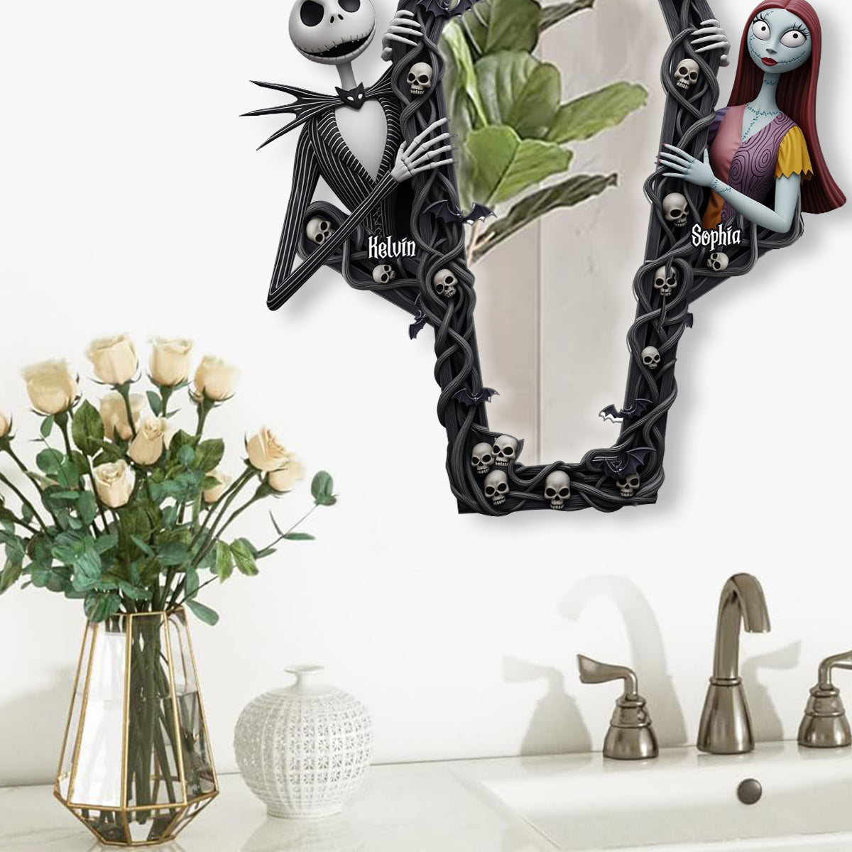 The Nightmare Couple - Personalized Nightmare Wall Hanging Mirror