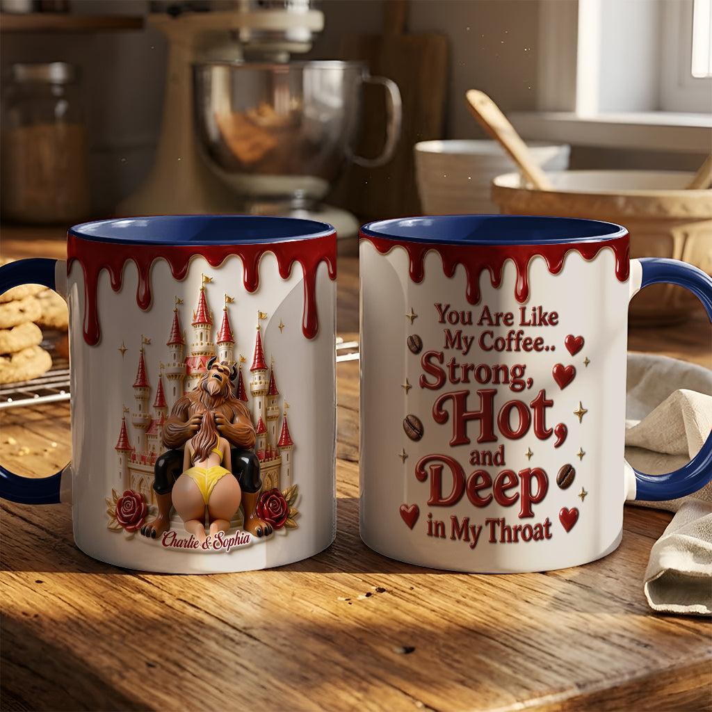 Princess & The Beast, Naughty Couple Gift - Personalized Beauty And The Beast 3D Printed Accent Mug