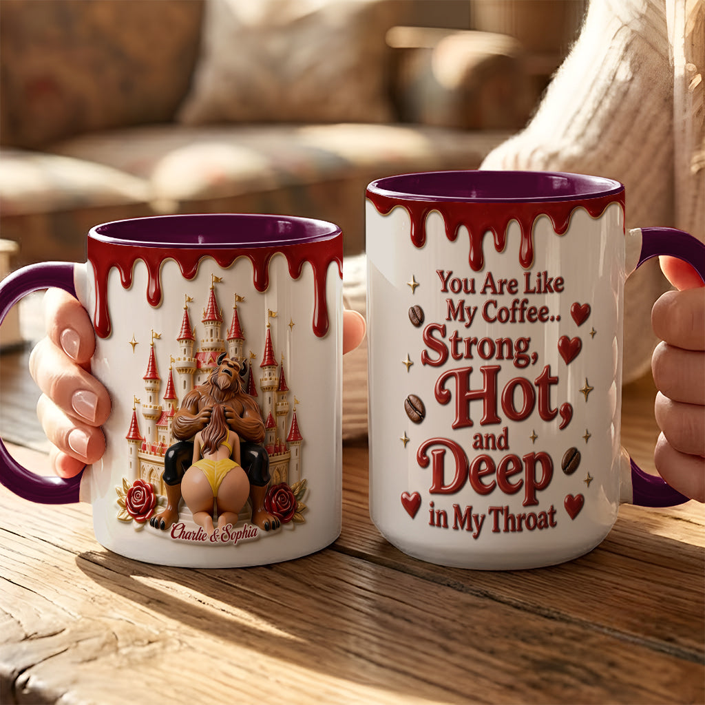 Princess & The Beast, Naughty Couple Gift - Personalized Beauty And The Beast 3D Printed Accent Mug