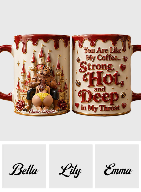 Princess & The Beast, Naughty Couple Gift - Personalized Beauty And The Beast 3D Printed Accent Mug