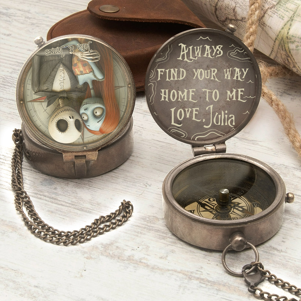Find Your Way Home To Me - Personalized Couple Nightmare Compass